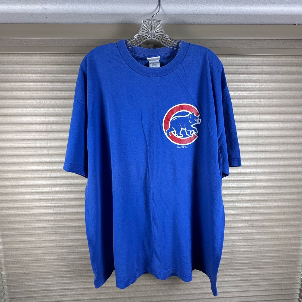Majestic Blue Short Sleeve Tee with Iconic Cubs Logo